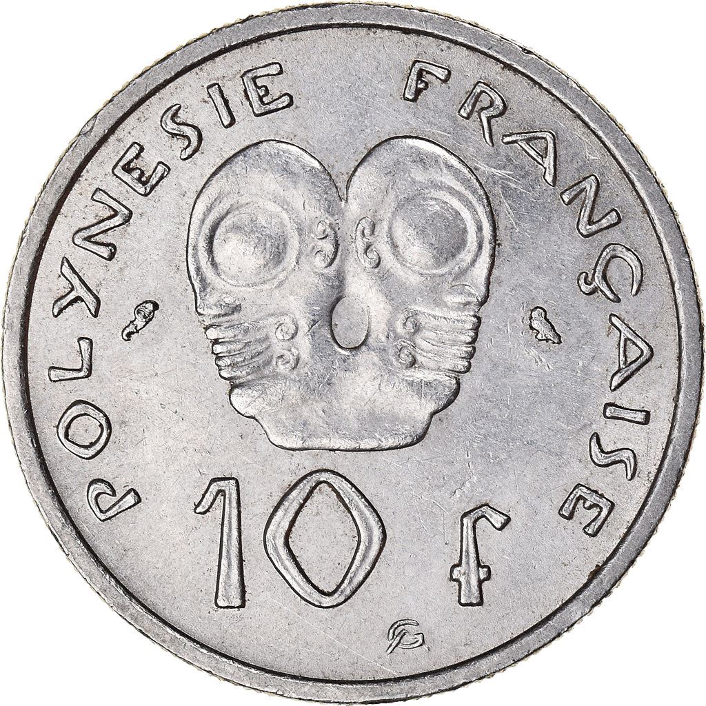 French Polynesia Coin French Polynesian 10 Francs | Marianne | Phrygian Cap | Tribal Mask | KM8 | 1972 - 2005