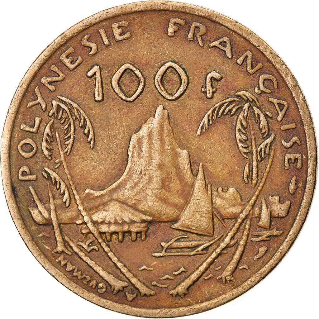 French Polynesia Coin French Polynesian 100 Francs | Marianne | Phrygian Cap | Moorea Harbor | KM14 | 1976 - 2005