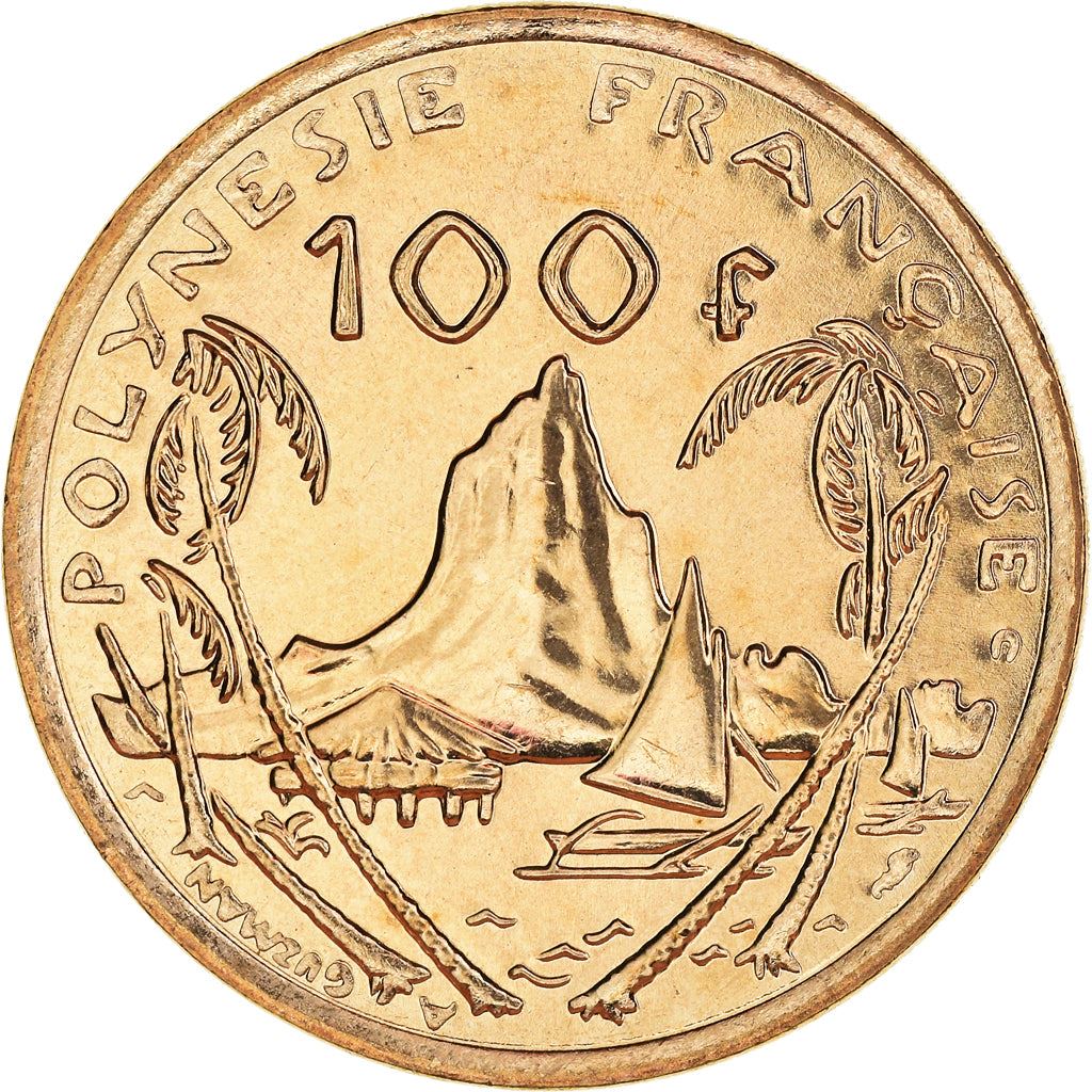 French Polynesia Coin French Polynesian 100 Francs | Marianne | Phrygian Cap | Moorea Harbor | KM14 | 1976 - 2005