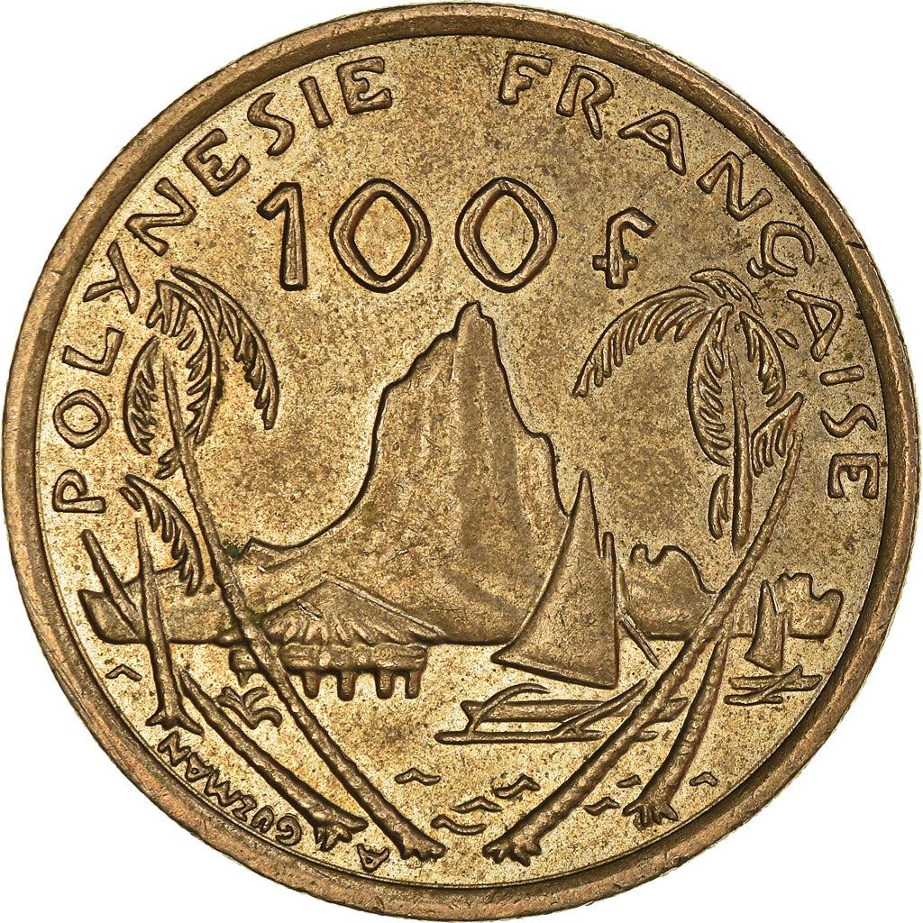 French Polynesia Coin French Polynesian 100 Francs | Marianne | Phrygian Cap | Moorea Harbor | KM14 | 1976 - 2005