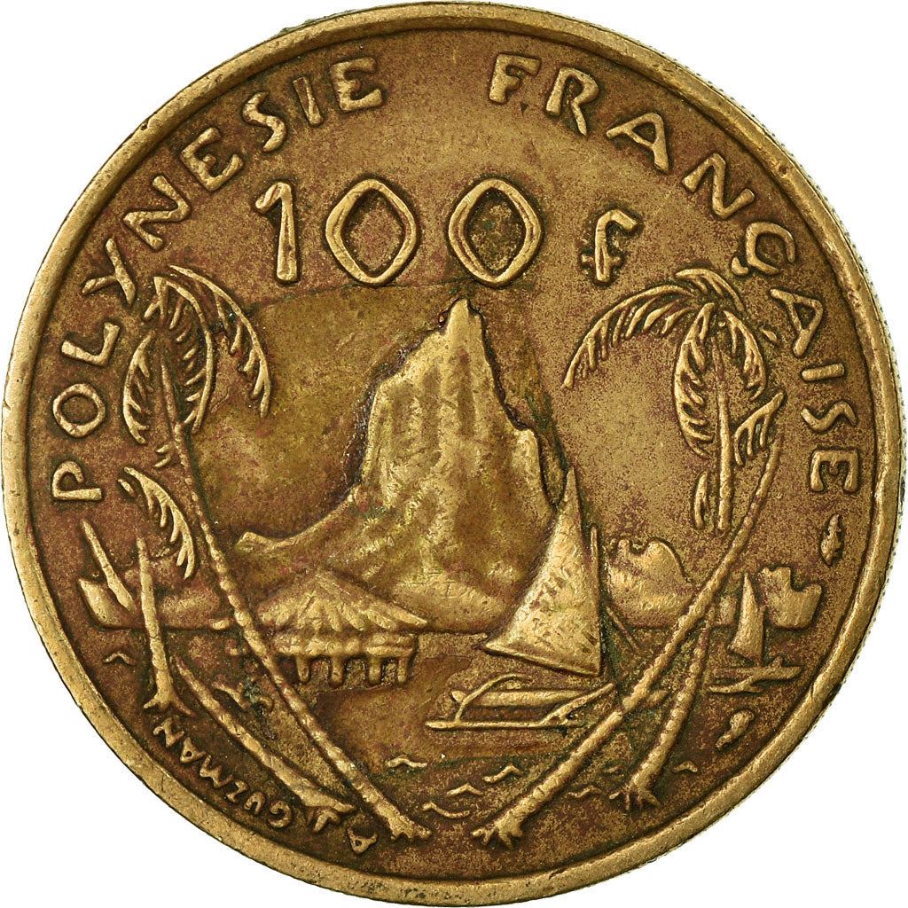 French Polynesia Coin French Polynesian 100 Francs | Marianne | Phrygian Cap | Moorea Harbor | KM14 | 1976 - 2005