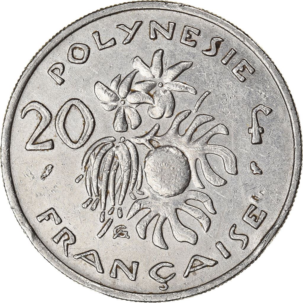 French Polynesia Coin French Polynesian 20 Francs | Marianne | Phrygian Cap | Flowers | KM6 | 1967 - 1970