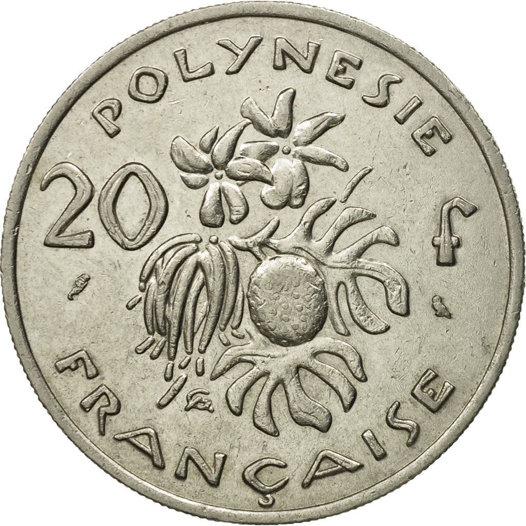 French Polynesia Coin French Polynesian 20 Francs | Marianne | Phrygian Cap | Flowers | KM6 | 1967 - 1970