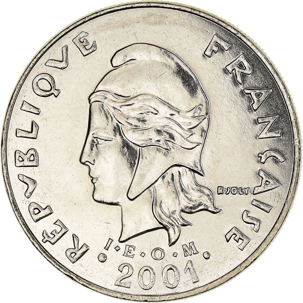 French Polynesia Coin French Polynesian 20 Francs | Marianne | Phrygian Cap | Flowers | KM9 | 1972 - 2005