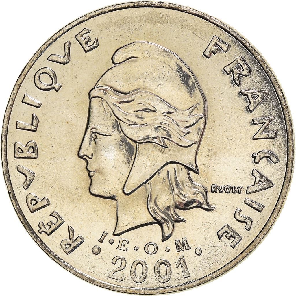 French Polynesia Coin French Polynesian 20 Francs | Marianne | Phrygian Cap | Flowers | KM9 | 1972 - 2005