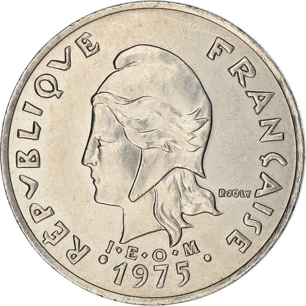 French Polynesia Coin French Polynesian 20 Francs | Marianne | Phrygian Cap | Flowers | KM9 | 1972 - 2005