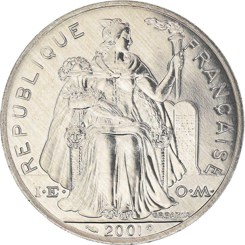 French Polynesia Coin French Polynesian 5 Francs | Liberty Sitting | Throne | Palm Tree | Sailboat | KM12 | 1975 - 2020