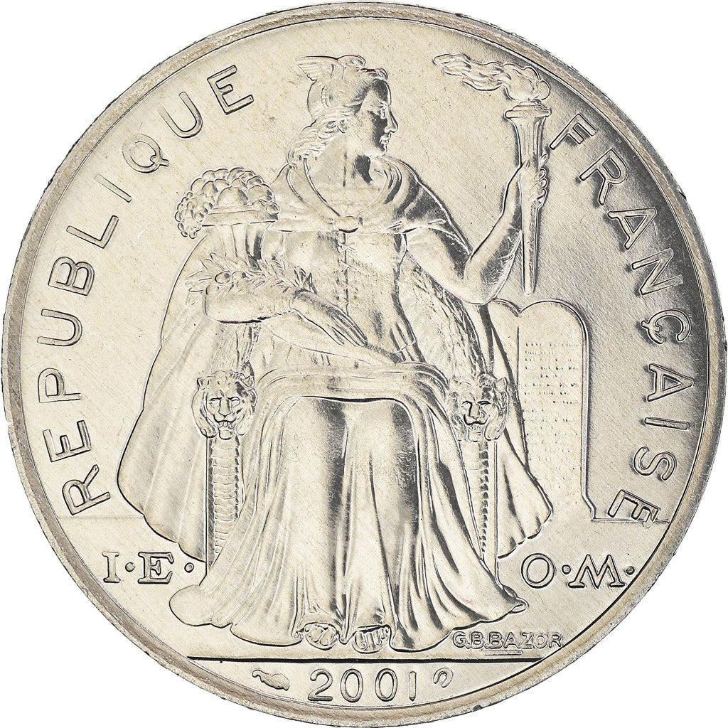 French Polynesia Coin French Polynesian 5 Francs | Liberty Sitting | Throne | Palm Tree | Sailboat | KM12 | 1975 - 2020