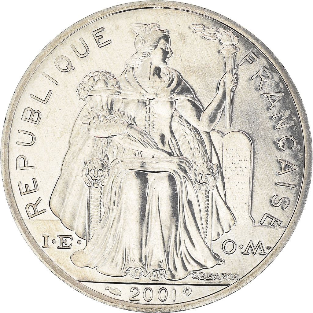 French Polynesia Coin French Polynesian 5 Francs | Liberty Sitting | Throne | Palm Tree | Sailboat | KM12 | 1975 - 2020