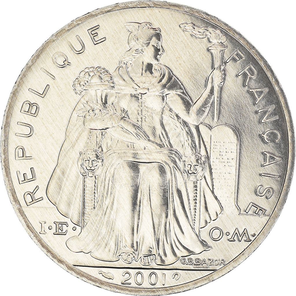 French Polynesia Coin French Polynesian 5 Francs | Liberty Sitting | Throne | Palm Tree | Sailboat | KM12 | 1975 - 2020