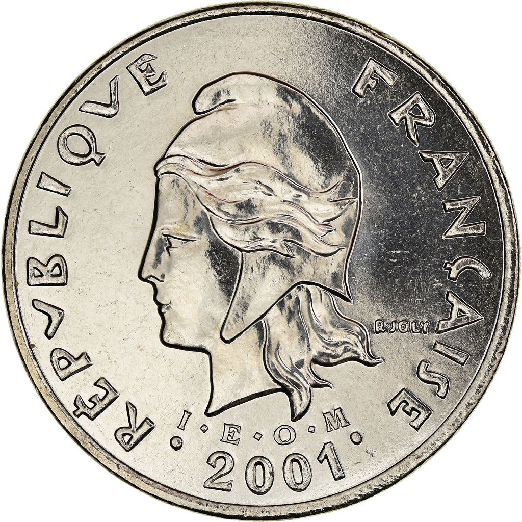 French Polynesia Coin French Polynesian 50 Francs | Marianne | Phrygian Cap | Moorea Harbor | KM13 | 1975 - 2005