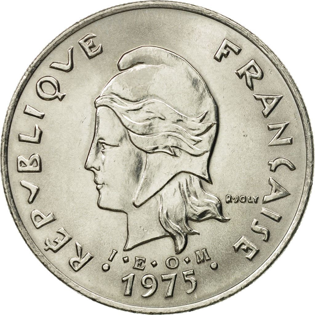 French Polynesia Coin French Polynesian 50 Francs | Marianne | Phrygian Cap | Moorea Harbor | KM13 | 1975 - 2005