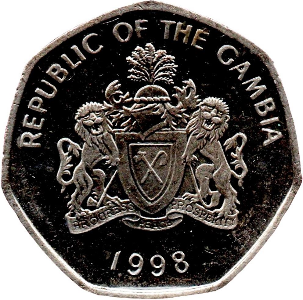 Gambia 1 Dalasi Coin | Crocodile | KM59 | 1998