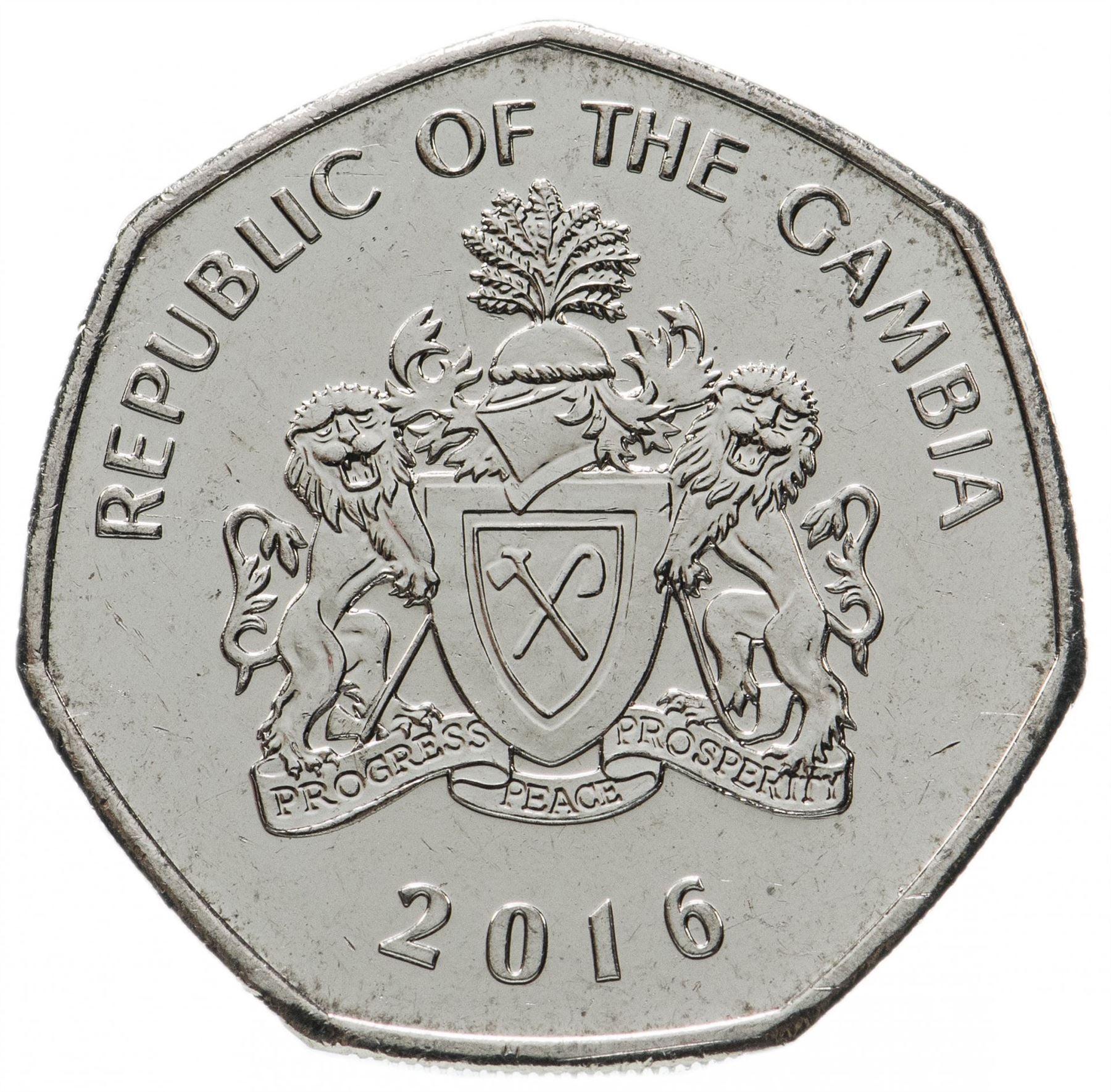 Gambia 1 Dalasi Coin | Crocodile | KM59a | 2008 - 2016