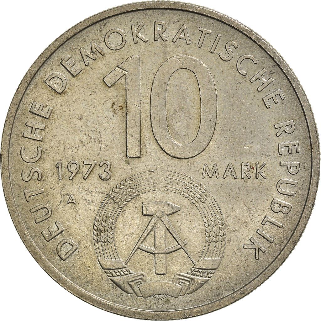 German Democratic Republic 10 Mark Coin | Globe | Youth Festival | KM44 | 1973