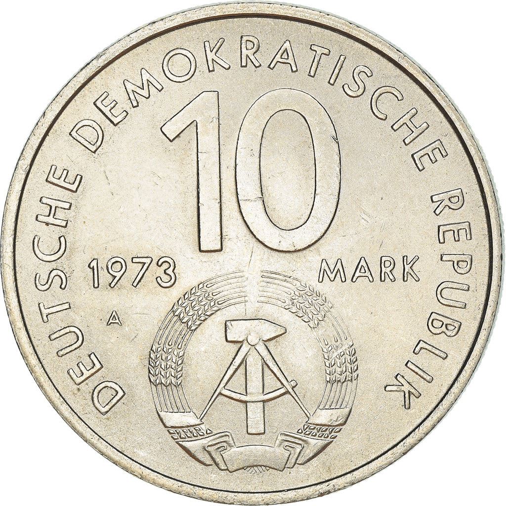 German Democratic Republic 10 Mark Coin | Globe | Youth Festival | KM44 | 1973