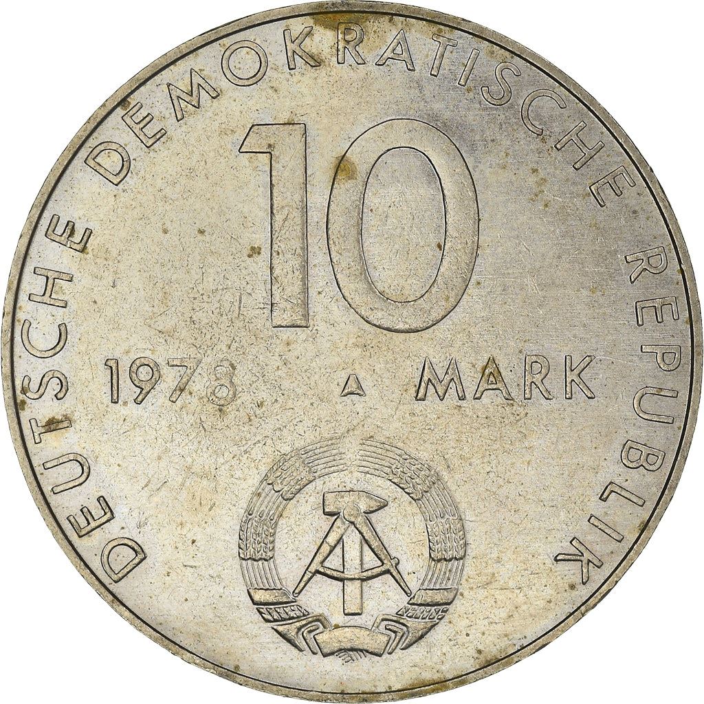 German Democratic Republic 10 Mark Coin | Rocket | Earth | KM70 | 1978