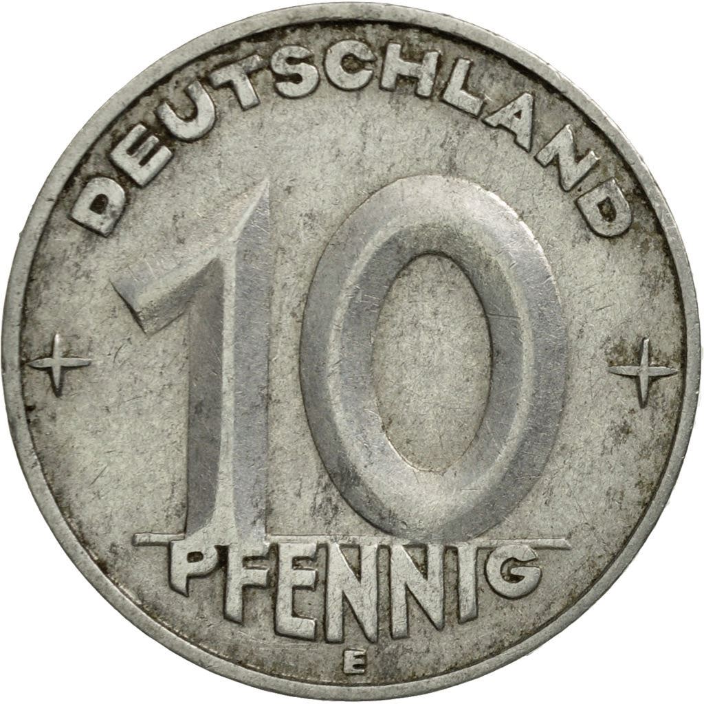 German Democratic Republic 10 Pfennig Coin | Star | Hammer | Compass | KM7 | 1952 - 1953