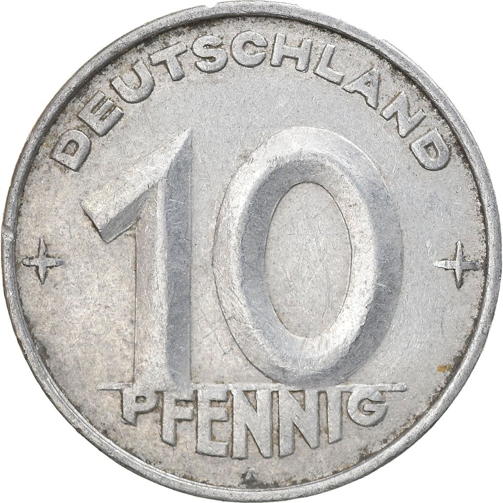 German Democratic Republic 10 Pfennig Coin | Star | Hammer | Compass | KM7 | 1952 - 1953