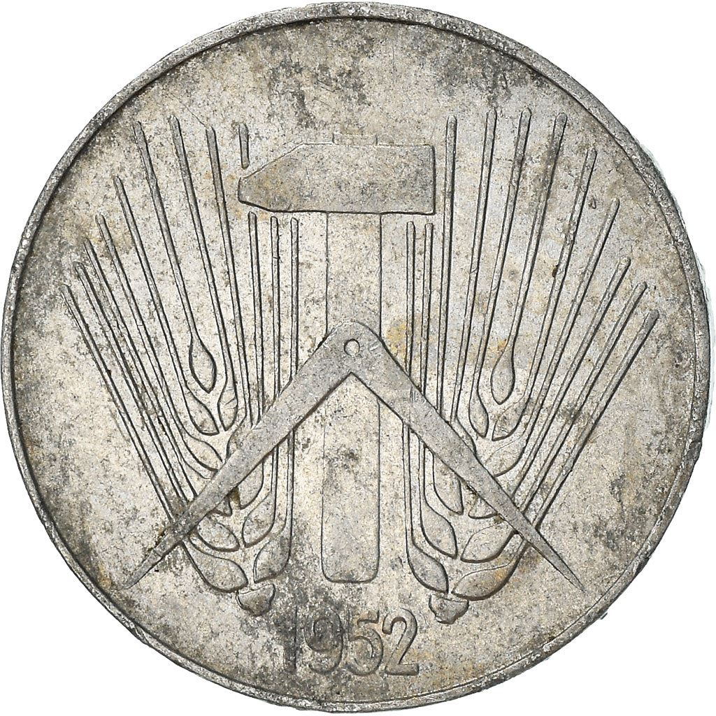 German Democratic Republic 10 Pfennig Coin | Star | Hammer | Compass | KM7 | 1952 - 1953