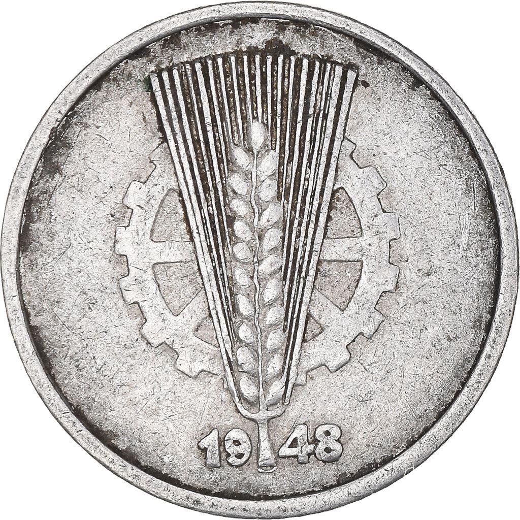 German Democratic Republic 10 Pfennig Coin | Toothed Wheel | KM3 | 1948 - 1950