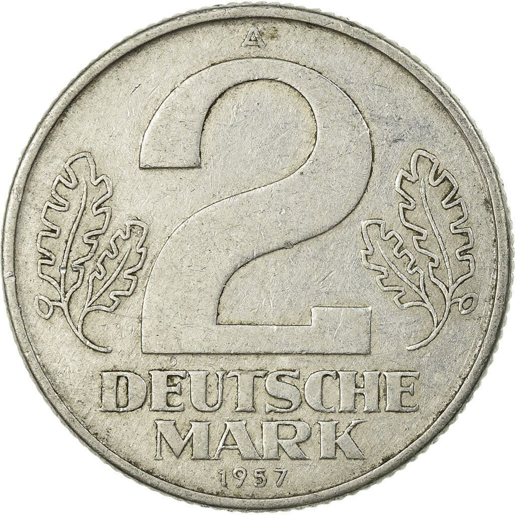 German Democratic Republic 2 Deutsche Mark Coin | Hammer | Compas | KM14 | 1957