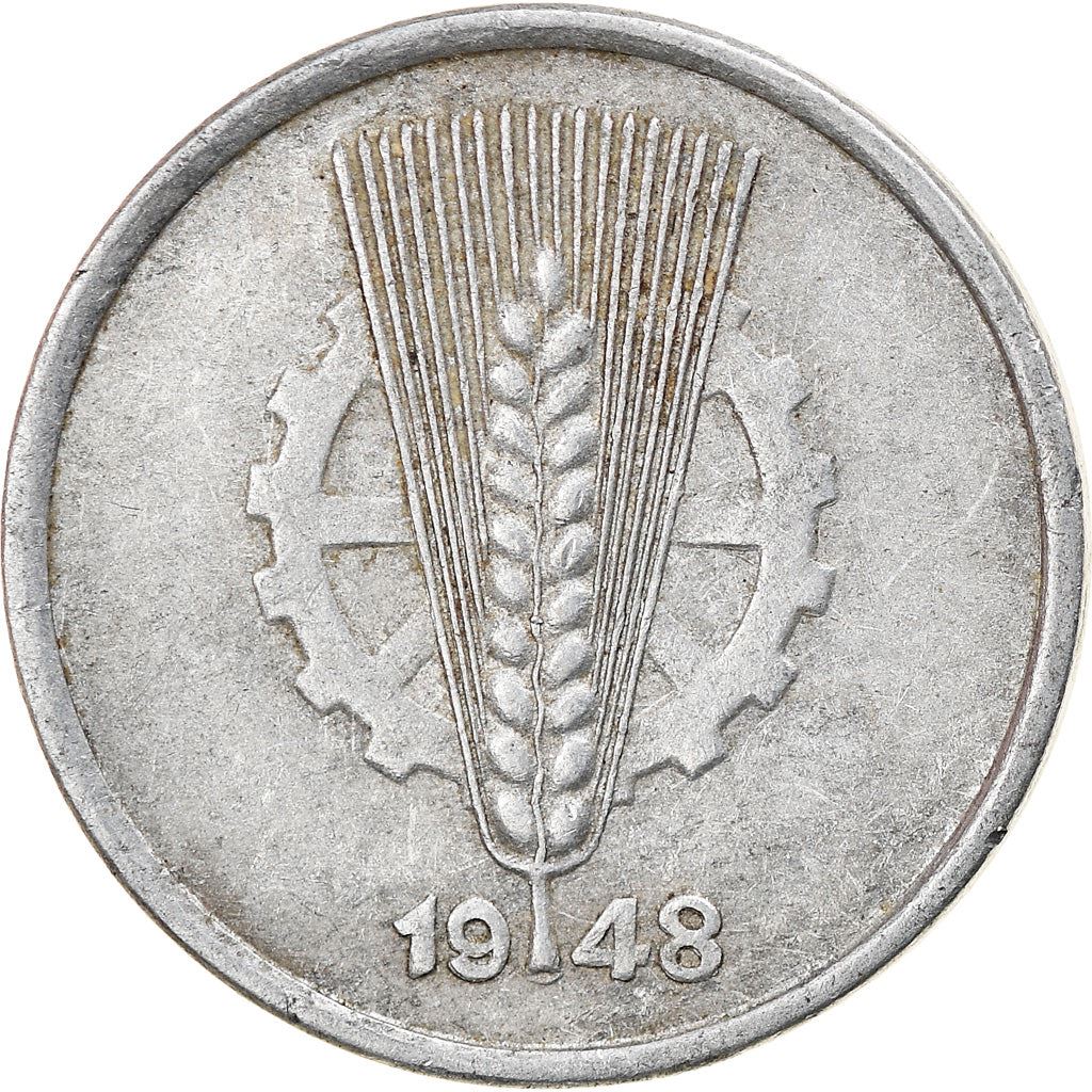 German Democratic Republic 5 Pfennig Coin | Wheat Ear | Toothed Wheel | KM2 | 1948 - 1950