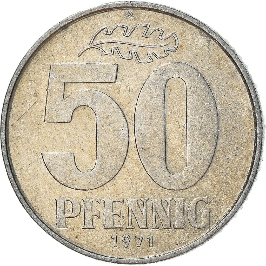 German Democratic Republic 50 Pfennig Coin | DDR | Oak Leave | KM12.2 | 1968 - 1990