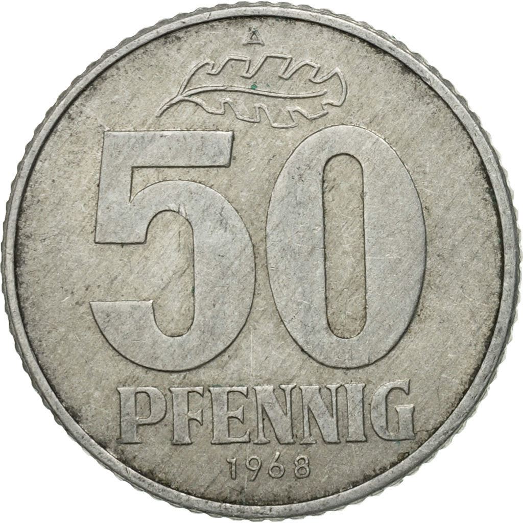 German Democratic Republic 50 Pfennig Coin | DDR | Oak Leave | KM12.2 | 1968 - 1990