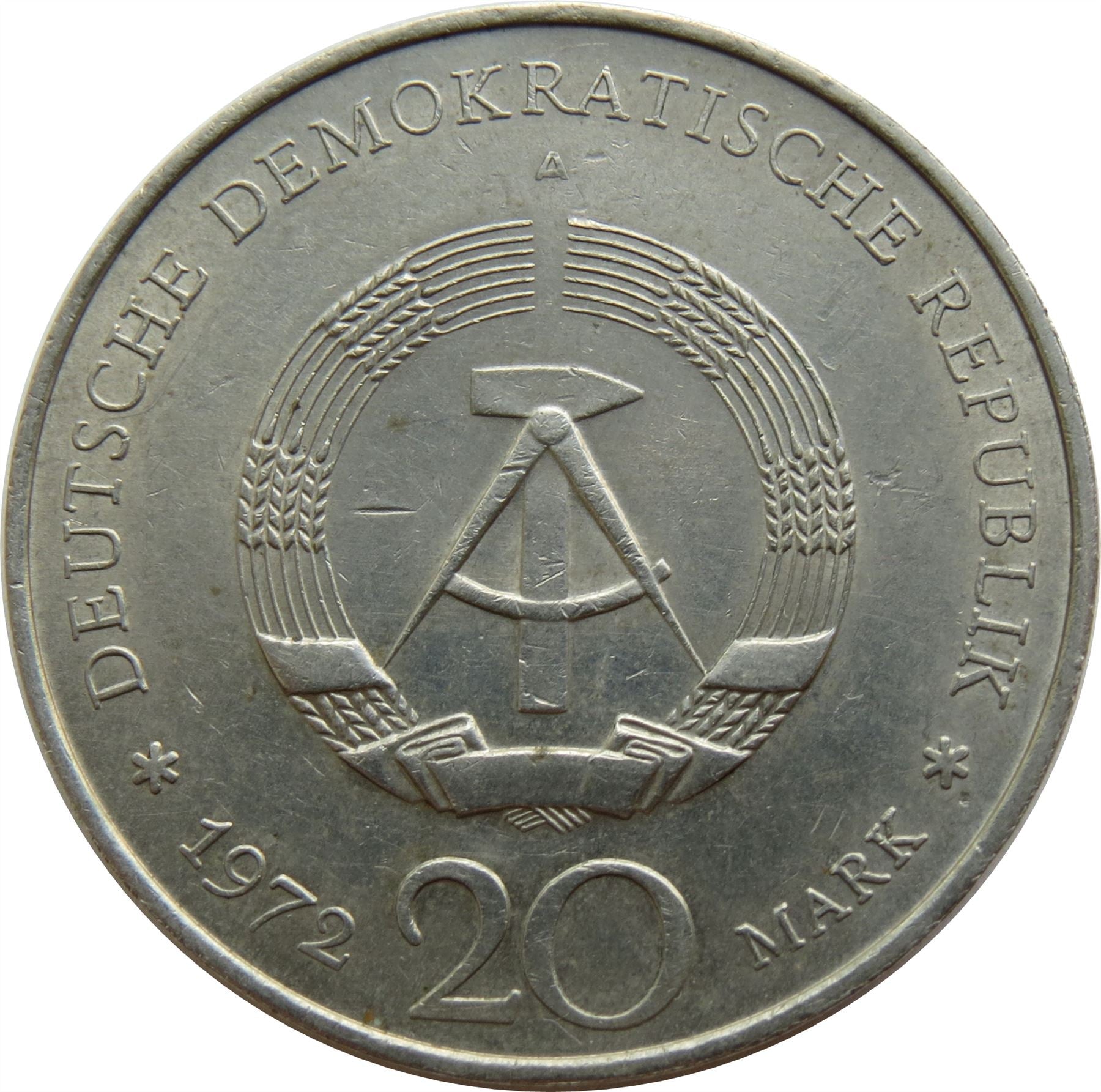 German Democratic Republic Coin Germany 20 Mark | Friedrich von Schiller | KM40 | 1972