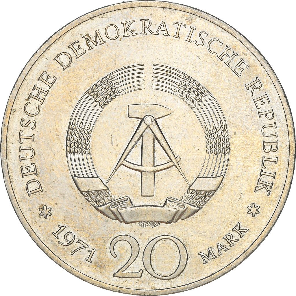 German Democratic Republic Coin Germany 20 Mark | Heinrich Mann | KM33 | 1971