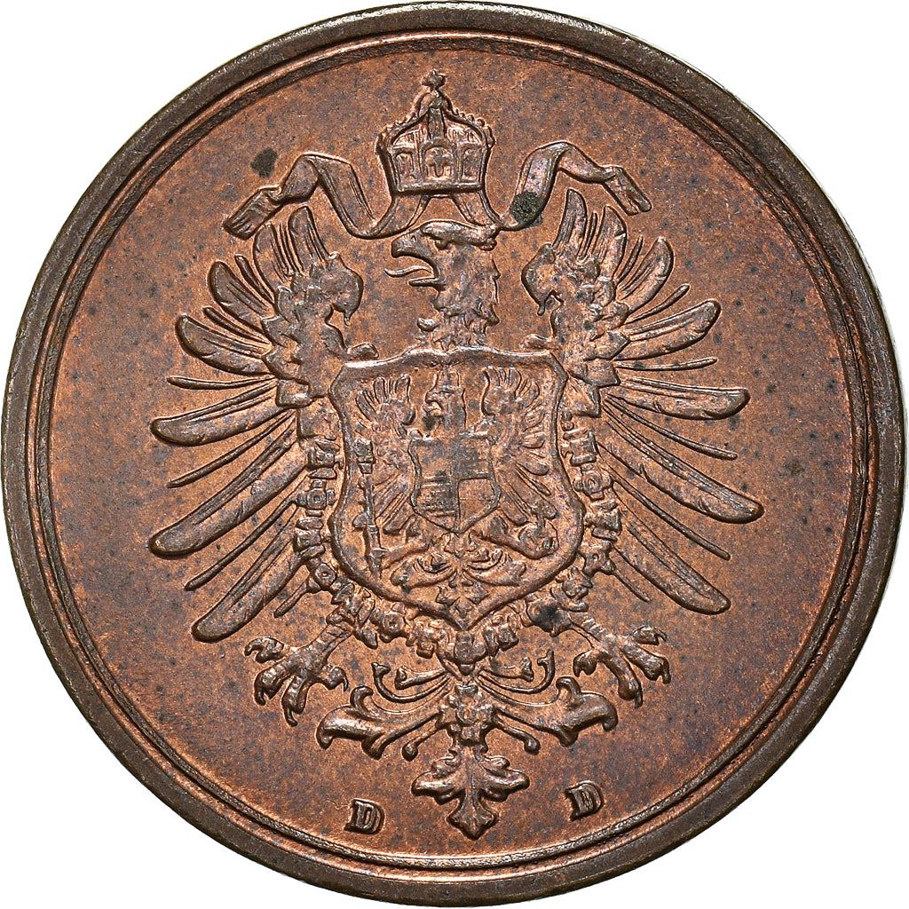 German Empire 1 Pfennig Coin | Deutsches Reich | Wilhelm I Type 1 | KM1 | 1873 - 1889