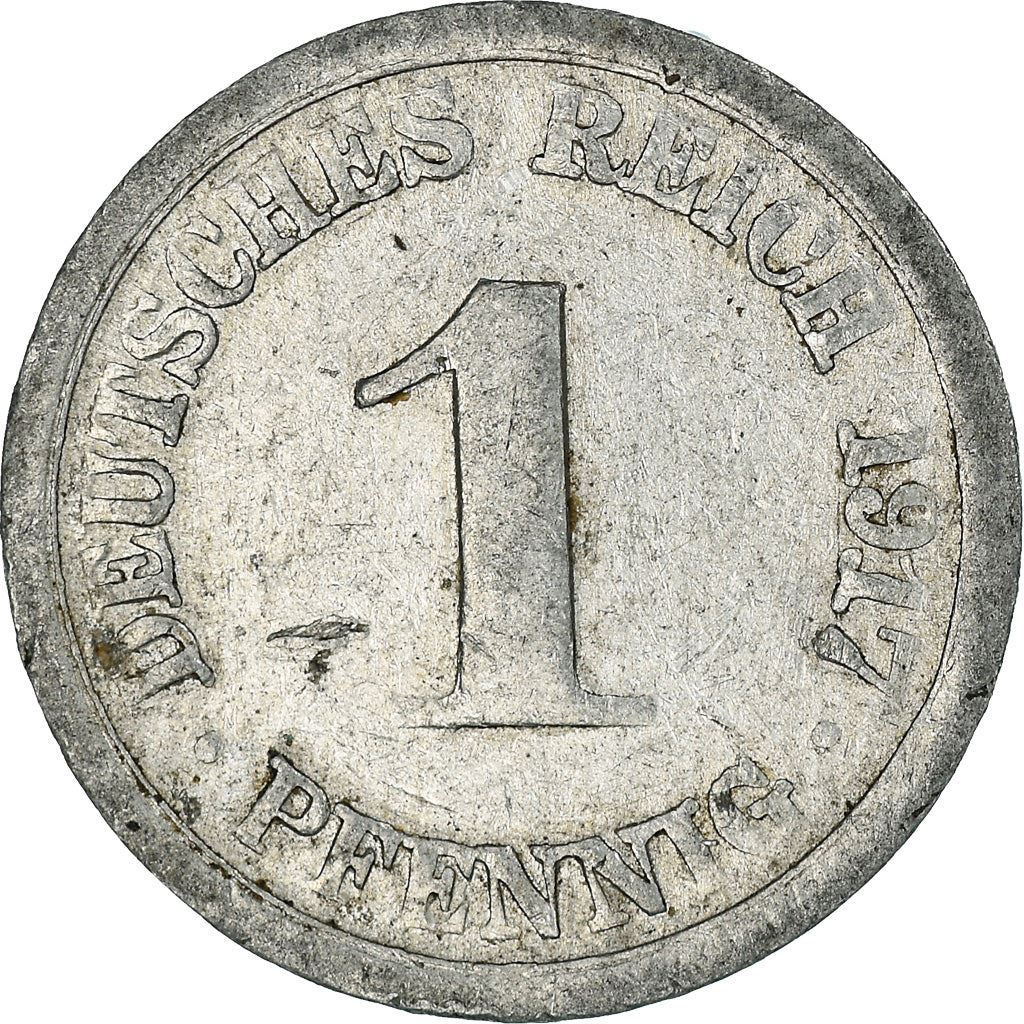 German Empire 1 Pfennig Coin | Deutsches Reich | Wilhelm II | Type 1 | KM24 | 1916 - 1918