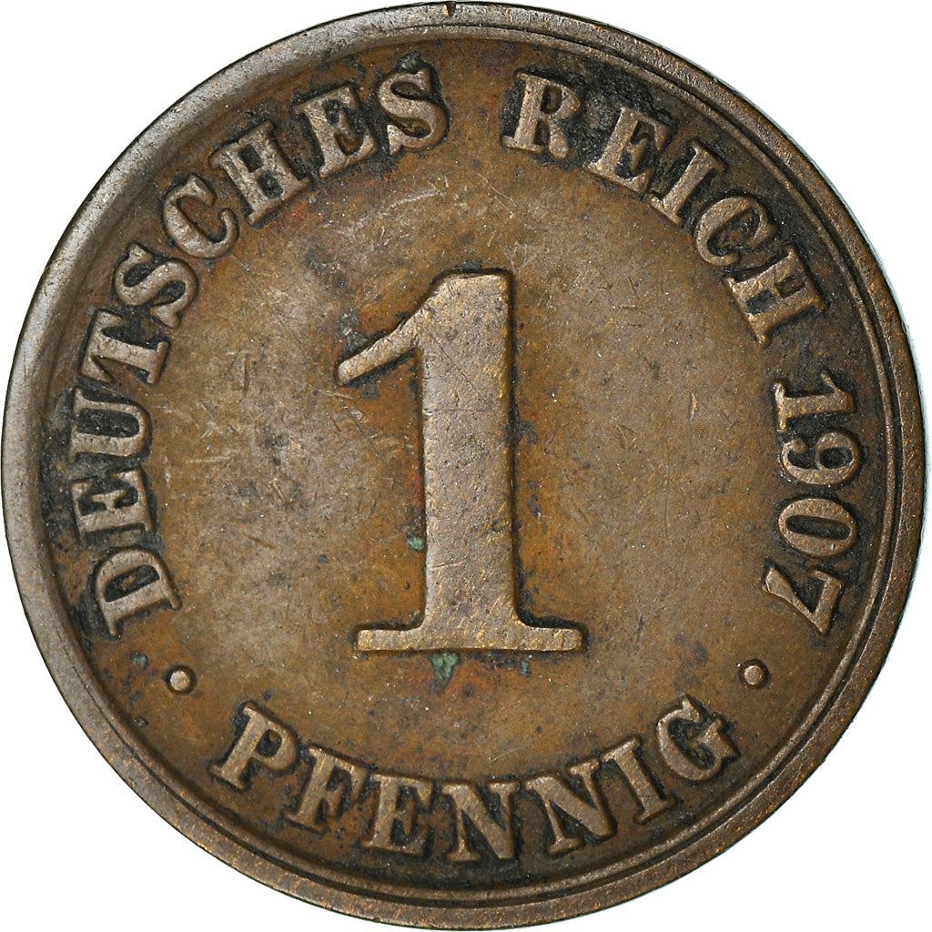 German Empire 1 Pfennig Coin | Deutsches Reich | Wilhelm II | Type 2 | KM10 1890 - 1916