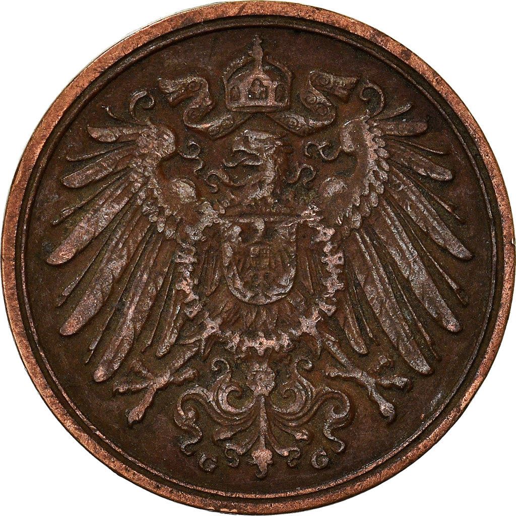 German Empire 1 Pfennig Coin | Deutsches Reich | Wilhelm II | Type 2 | KM10 1890 - 1916