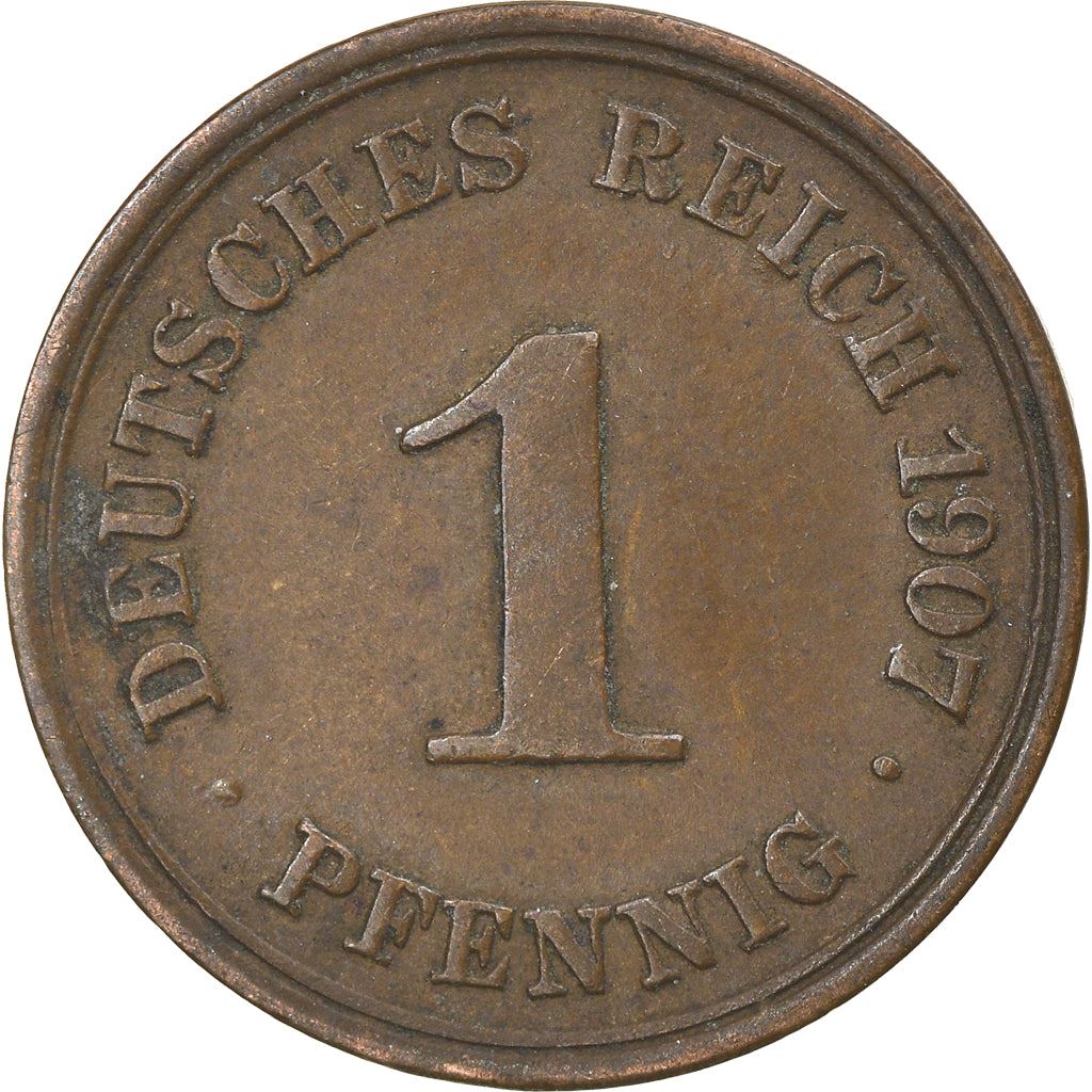 German Empire 1 Pfennig Coin | Deutsches Reich | Wilhelm II | Type 2 | KM10 1890 - 1916