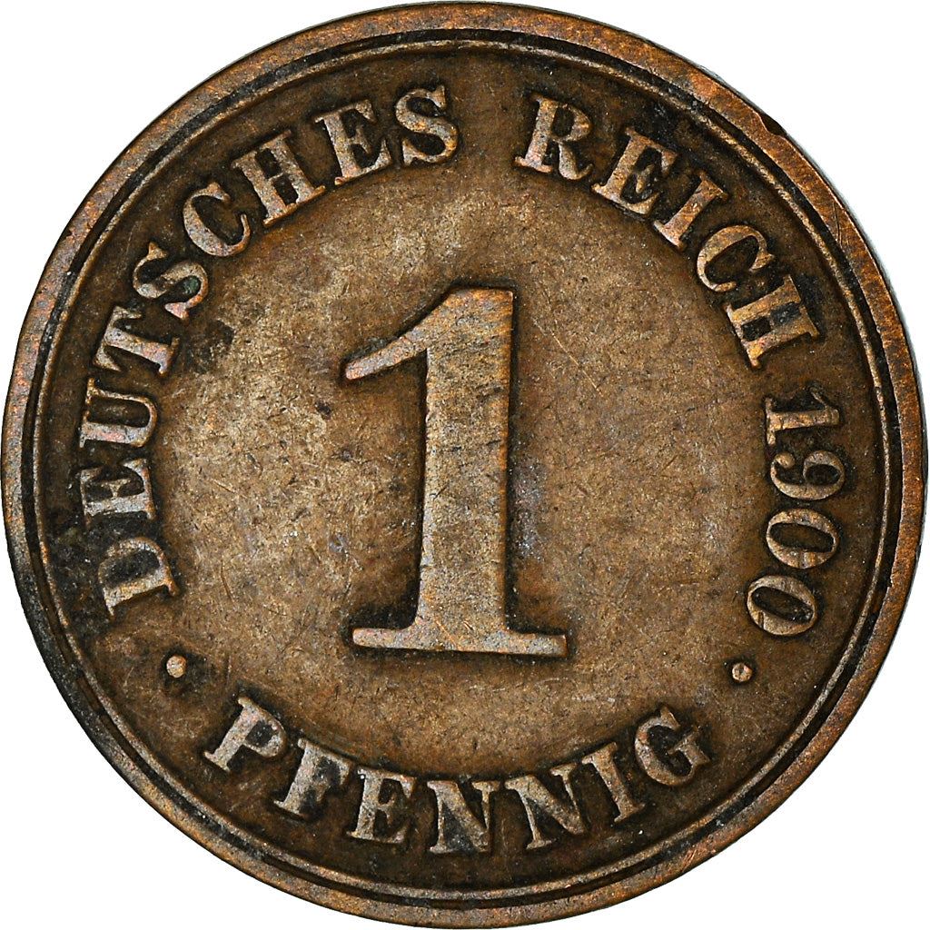 German Empire 1 Pfennig Coin | Deutsches Reich | Wilhelm II | Type 2 | KM10 1890 - 1916