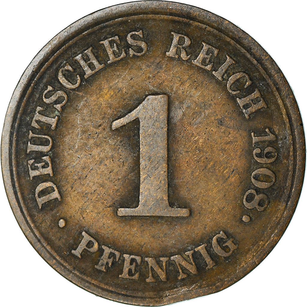 German Empire 1 Pfennig Coin | Deutsches Reich | Wilhelm II | Type 2 | KM10 1890 - 1916