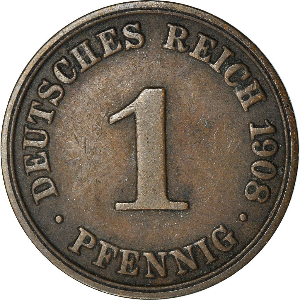 German Empire 1 Pfennig Coin | Deutsches Reich | Wilhelm II | Type 2 | KM10 1890 - 1916