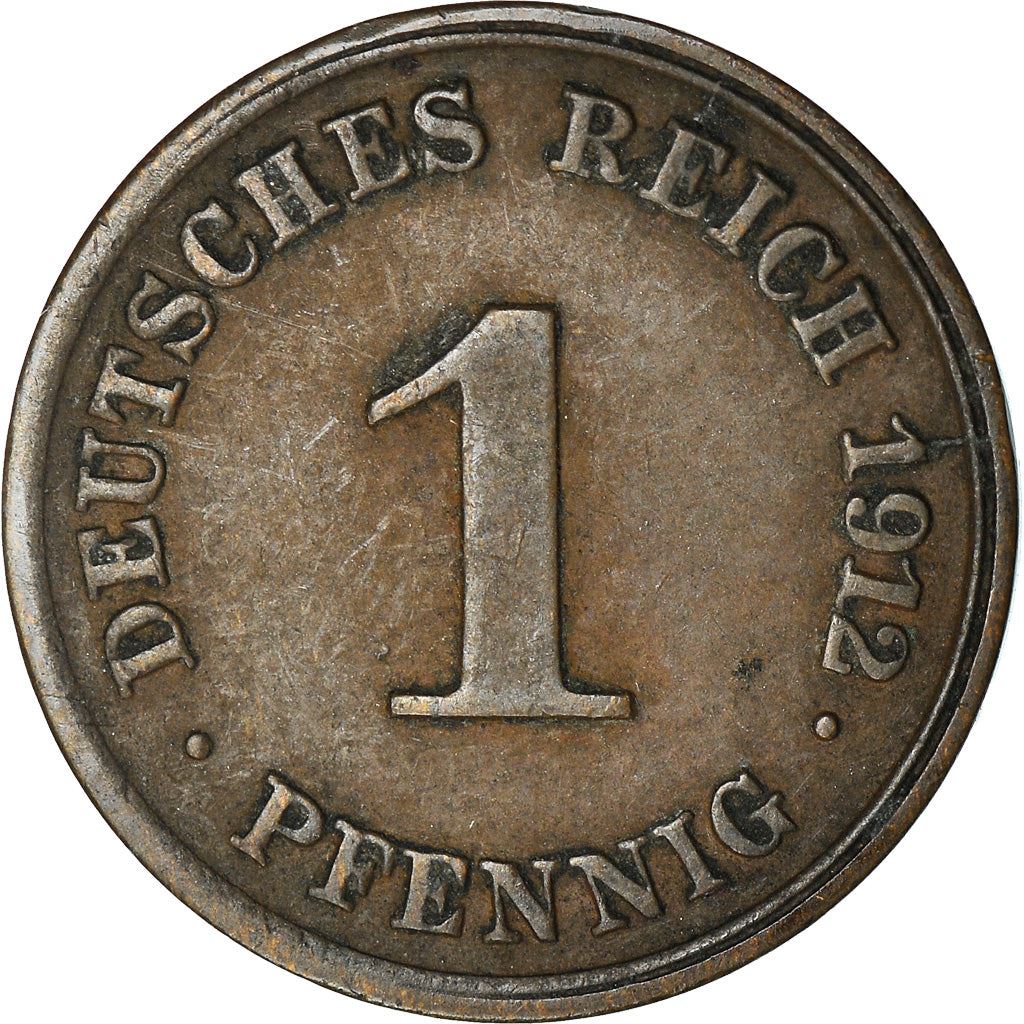 German Empire 1 Pfennig Coin | Deutsches Reich | Wilhelm II | Type 2 | KM10 1890 - 1916