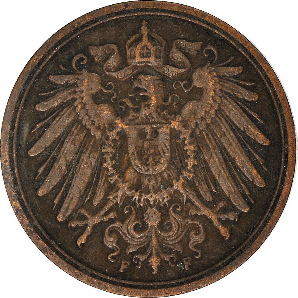 German Empire 1 Pfennig Coin | Deutsches Reich | Wilhelm II | Type 2 | KM10 1890 - 1916