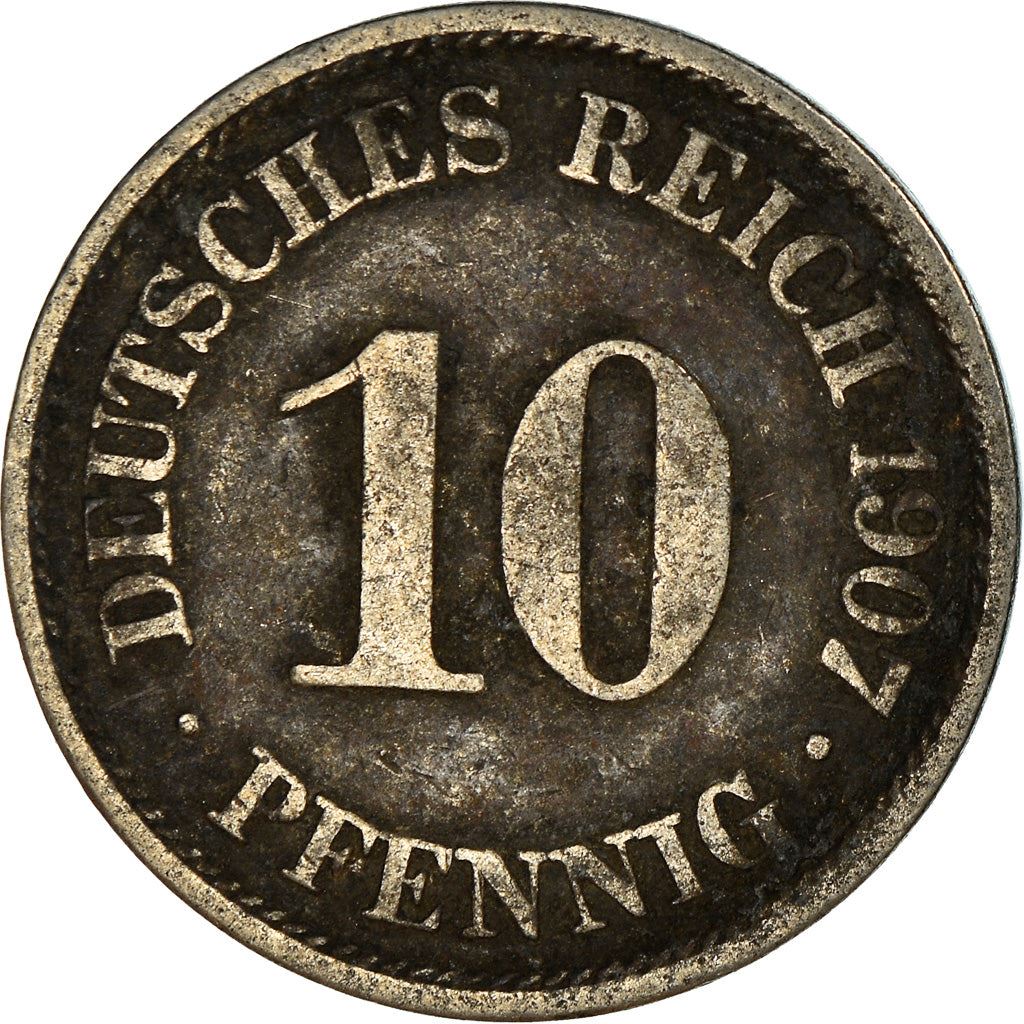 German Empire 10 Pfennig Coin | Deutsches Reich | Wilhelm II | Type 2 | KM12 1890 - 1916