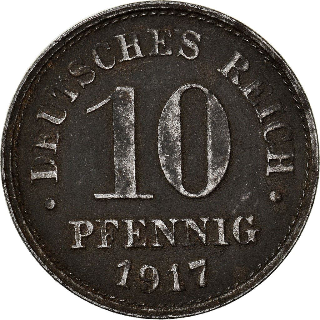 German Empire 10 Pfennig Coin | Deutsches Reich | Wilhelm II | Type 2 | KM20 | 1916 - 1922