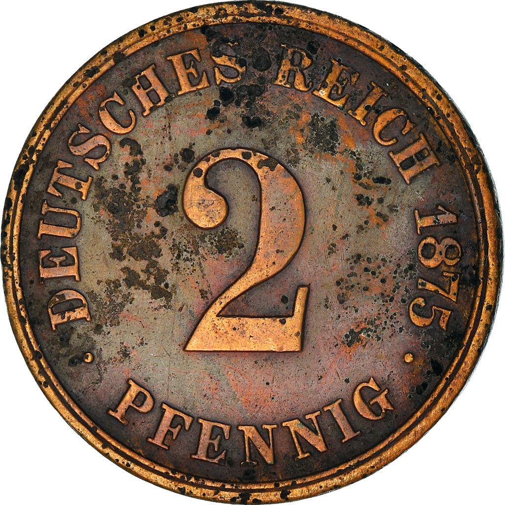 German Empire 2 Pfennig Coin | Deutsches Reich | Wilhelm I Type 1 | KM2 | 1873 - 1877