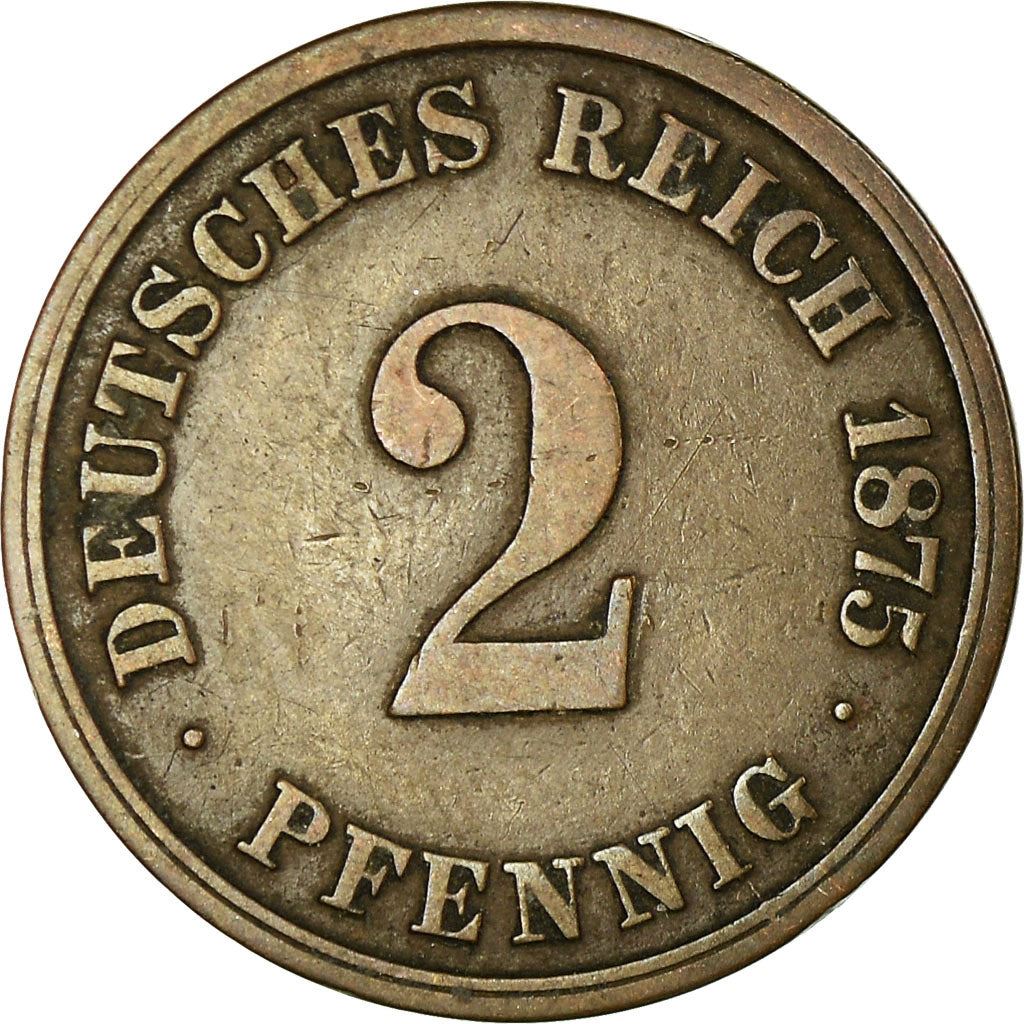 German Empire 2 Pfennig Coin | Deutsches Reich | Wilhelm I Type 1 | KM2 | 1873 - 1877