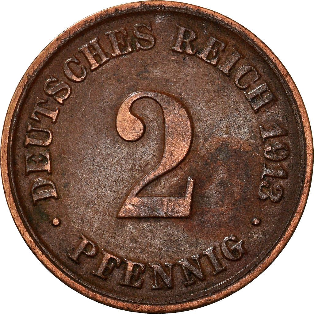 German Empire 2 Pfennig Coin | Deutsches Reich | Wilhelm II | Type 2 | KM16 | 1904 - 1916