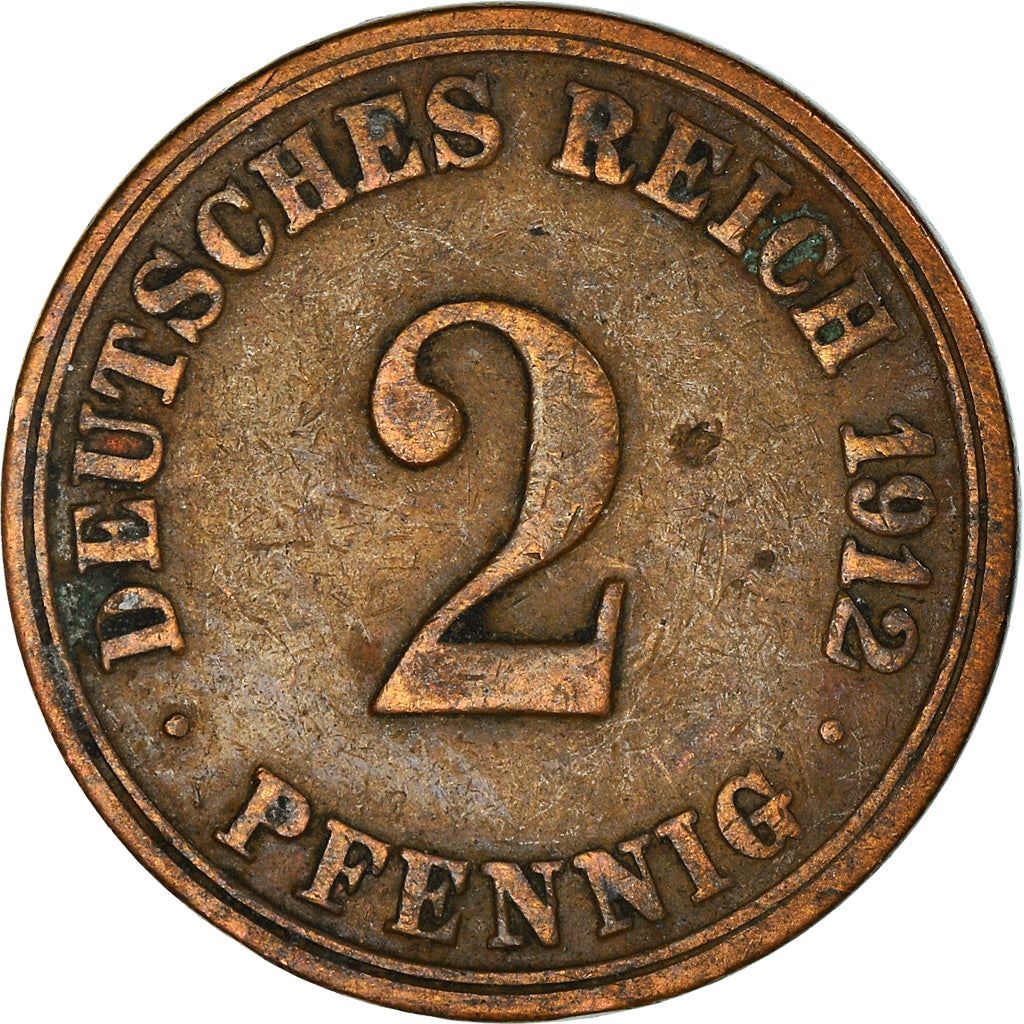 German Empire 2 Pfennig Coin | Deutsches Reich | Wilhelm II | Type 2 | KM16 | 1904 - 1916