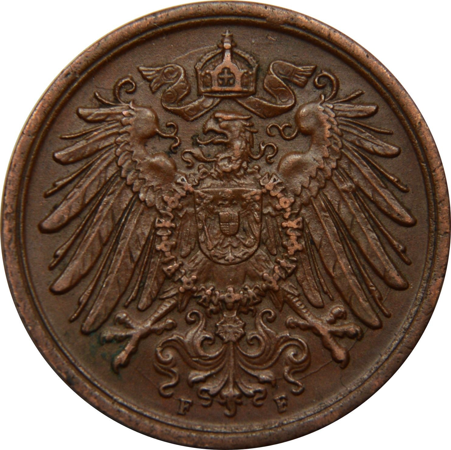 German Empire 2 Pfennig Coin | Deutsches Reich | Wilhelm II | Type 2 | KM16 | 1904 - 1916