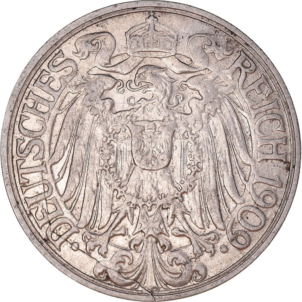 German Empire 25 Pfennig Coin | Deutsches Reich | Wilhelm II | KM18 | 1909 - 1912