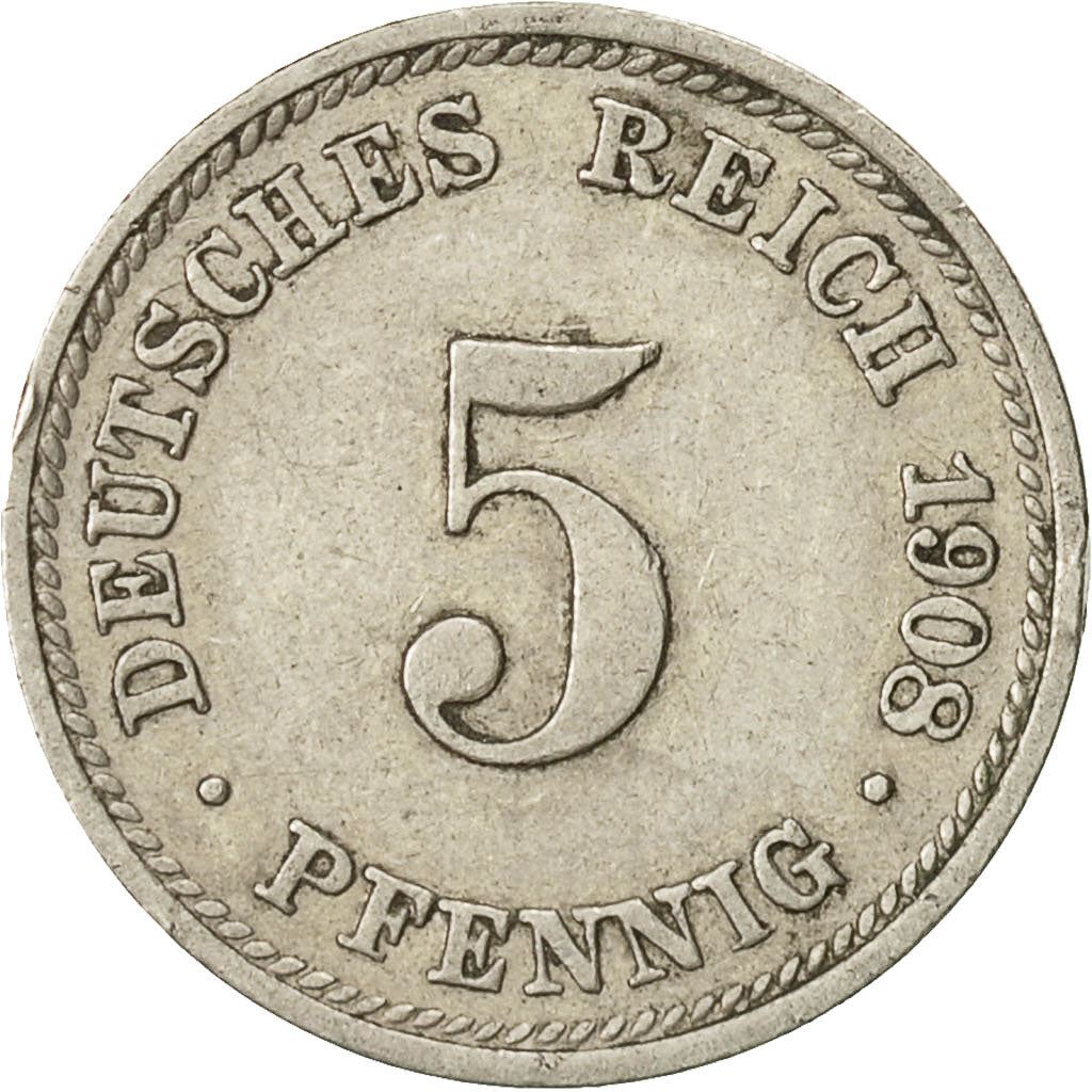 German Empire 5 Pfennig Coin | Deutsches Reich | Wilhelm II | Type 2 | KM11 | 1890 - 1915